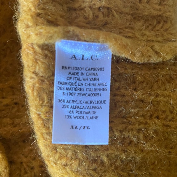 A.L.C Cleveland Cardigan Mustard Yellow - Size XL - Picture 6 of 6